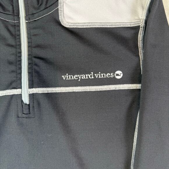 Vineyard Vines black/grey 1/4 zip athletic lightweight pullover mens Small - Picture 3 of 6
